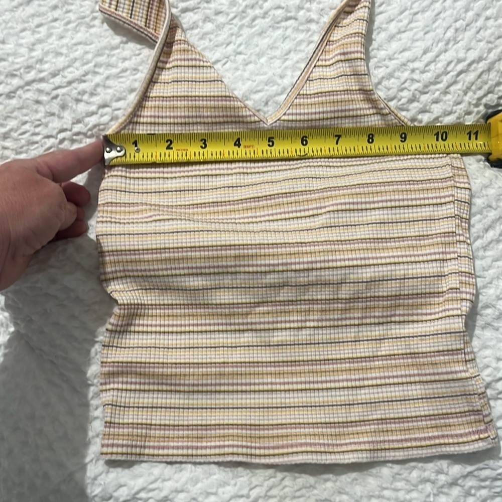American Eagle Outfitters Women’s Striped Tan Neutrals Halter Tank Top Size XS - Picture 6 of 7